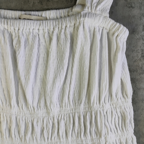 LOFT Milkmaid Tank Top Womens XS White Tiered Cottagecore Smocked Feminine - Picture 6 of 9